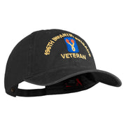 U.S. Army 196th Infantry Brigade Embroidered Washed Solid Pigment Dyed Cotton Twill Brass Buckle Cap - Black OSFM