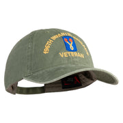 U.S. Army 196th Infantry Brigade Embroidered Washed Solid Pigment Dyed Cotton Twill Brass Buckle Cap - Olive OSFM