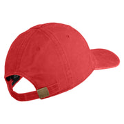 U.S. Army 196th Infantry Brigade Embroidered Washed Solid Pigment Dyed Cotton Twill Brass Buckle Cap - Red OSFM