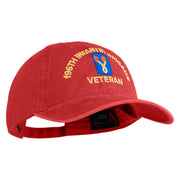 U.S. Army 196th Infantry Brigade Embroidered Washed Solid Pigment Dyed Cotton Twill Brass Buckle Cap - Red OSFM