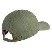 U.S. Army 198th Infantry Brigade Embroidered Washed Solid Pigment Dyed Cotton Twill Brass Buckle Cap - Olive OSFM