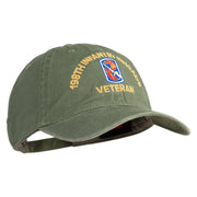 U.S. Army 198th Infantry Brigade Embroidered Washed Solid Pigment Dyed Cotton Twill Brass Buckle Cap - Olive OSFM