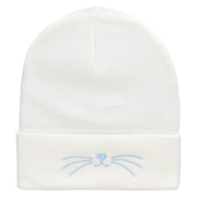 Kitty Cat Embroidered 12 Inch Long Knitted Beanie