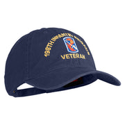 U.S. Army 198th Infantry Brigade Embroidered Washed Solid Pigment Dyed Cotton Twill Brass Buckle Cap - Navy OSFM