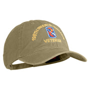 U.S. Army 198th Infantry Brigade Embroidered Washed Solid Pigment Dyed Cotton Twill Brass Buckle Cap - Khaki OSFM