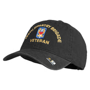 U.S. Army 199th Infantry Brigade Embroidered Washed Solid Pigment Dyed Cotton Twill Brass Buckle Cap - Black OSFM
