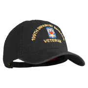 U.S. Army 199th Infantry Brigade Embroidered Washed Solid Pigment Dyed Cotton Twill Brass Buckle Cap - Black OSFM