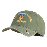 U.S. Army 199th Infantry Brigade Embroidered Washed Solid Pigment Dyed Cotton Twill Brass Buckle Cap - Olive OSFM