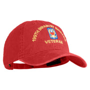 U.S. Army 199th Infantry Brigade Embroidered Washed Solid Pigment Dyed Cotton Twill Brass Buckle Cap - Red OSFM