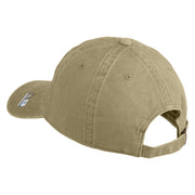 U.S. Army 256th Infantry Brigade Combat Team Embroidered Washed Solid Pigment Dyed Cotton Twill Brass Buckle Cap - Khaki OSFM