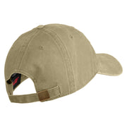 U.S. Army 256th Infantry Brigade Combat Team Embroidered Washed Solid Pigment Dyed Cotton Twill Brass Buckle Cap - Khaki OSFM