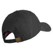 U.S. Army 256th Infantry Brigade Combat Team Embroidered Washed Solid Pigment Dyed Cotton Twill Brass Buckle Cap - Black OSFM