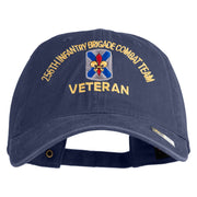 U.S. Army 256th Infantry Brigade Combat Team Embroidered Washed Solid Pigment Dyed Cotton Twill Brass Buckle Cap - Navy OSFM