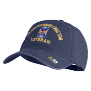U.S. Army 256th Infantry Brigade Combat Team Embroidered Washed Solid Pigment Dyed Cotton Twill Brass Buckle Cap - Navy OSFM