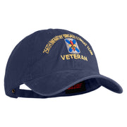 U.S. Army 256th Infantry Brigade Combat Team Embroidered Washed Solid Pigment Dyed Cotton Twill Brass Buckle Cap - Navy OSFM