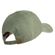 U.S. Army 256th Infantry Brigade Combat Team Embroidered Washed Solid Pigment Dyed Cotton Twill Brass Buckle Cap - Olive OSFM