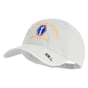 U.S. Army 442nd Infantry Regiment Embroidered Washed Solid Pigment Dyed Cotton Twill Brass Buckle Cap - White OSFM