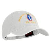 U.S. Army 442nd Infantry Regiment Embroidered Washed Solid Pigment Dyed Cotton Twill Brass Buckle Cap - White OSFM