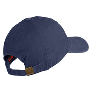 U.S. Army 442nd Infantry Regiment Embroidered Washed Solid Pigment Dyed Cotton Twill Brass Buckle Cap - Navy OSFM