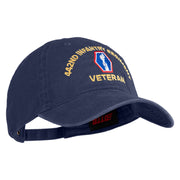 U.S. Army 442nd Infantry Regiment Embroidered Washed Solid Pigment Dyed Cotton Twill Brass Buckle Cap - Navy OSFM