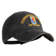 U.S. Army 79th Infantry Brigade Combat Team Embroidered Washed Solid Pigment Dyed Cotton Twill Brass Buckle Cap - Black OSFM
