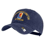 U.S. Army 79th Infantry Brigade Combat Team Embroidered Washed Solid Pigment Dyed Cotton Twill Brass Buckle Cap - Navy OSFM