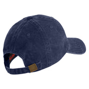 U.S. Army 79th Infantry Brigade Combat Team Embroidered Washed Solid Pigment Dyed Cotton Twill Brass Buckle Cap - Navy OSFM