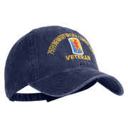 U.S. Army 79th Infantry Brigade Combat Team Embroidered Washed Solid Pigment Dyed Cotton Twill Brass Buckle Cap - Navy OSFM