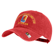 U.S. Army 79th Infantry Brigade Combat Team Embroidered Washed Solid Pigment Dyed Cotton Twill Brass Buckle Cap - Red OSFM