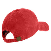 U.S. Army 79th Infantry Brigade Combat Team Embroidered Washed Solid Pigment Dyed Cotton Twill Brass Buckle Cap - Red OSFM