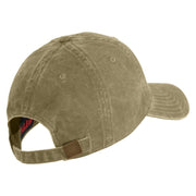U.S. Army 79th Infantry Brigade Combat Team Embroidered Washed Solid Pigment Dyed Cotton Twill Brass Buckle Cap - Khaki OSFM