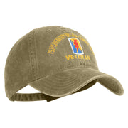 U.S. Army 79th Infantry Brigade Combat Team Embroidered Washed Solid Pigment Dyed Cotton Twill Brass Buckle Cap - Khaki OSFM