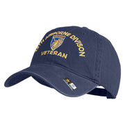 U.S. Army 13th Airborne Divison Embroidered Washed Solid Pigment Dyed Cotton Twill Brass Buckle Cap - Navy OSFM