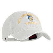 U.S. Army 13th Airborne Divison Embroidered Washed Solid Pigment Dyed Cotton Twill Brass Buckle Cap - White OSFM