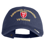 U.S. Army Airborne Command Embroidered Washed Solid Pigment Dyed Cotton Twill Brass Buckle Cap - Navy OSFM
