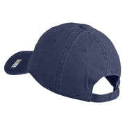 U.S. Army Airborne Command Embroidered Washed Solid Pigment Dyed Cotton Twill Brass Buckle Cap - Navy OSFM