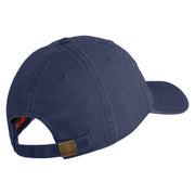 U.S. Army Airborne Command Embroidered Washed Solid Pigment Dyed Cotton Twill Brass Buckle Cap - Navy OSFM
