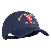 U.S. Army Airborne Command Embroidered Washed Solid Pigment Dyed Cotton Twill Brass Buckle Cap - Navy OSFM