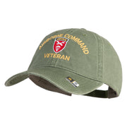 U.S. Army Airborne Command Embroidered Washed Solid Pigment Dyed Cotton Twill Brass Buckle Cap - Olive OSFM