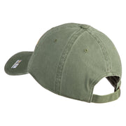 U.S. Army Airborne Command Embroidered Washed Solid Pigment Dyed Cotton Twill Brass Buckle Cap - Olive OSFM