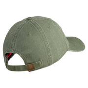 U.S. Army Airborne Command Embroidered Washed Solid Pigment Dyed Cotton Twill Brass Buckle Cap - Olive OSFM