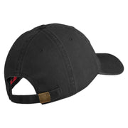 U.S. Army Airborne Command Embroidered Washed Solid Pigment Dyed Cotton Twill Brass Buckle Cap - Black OSFM