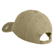 U.S. Army Airborne Command Embroidered Washed Solid Pigment Dyed Cotton Twill Brass Buckle Cap - Khaki OSFM