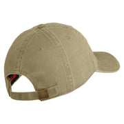 U.S. Army Airborne Command Embroidered Washed Solid Pigment Dyed Cotton Twill Brass Buckle Cap - Khaki OSFM
