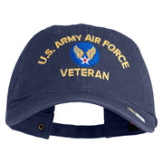 U.S. Army Air Force Embroidered Washed Solid Pigment Dyed Cotton Twill Brass Buckle Cap - Navy OSFM
