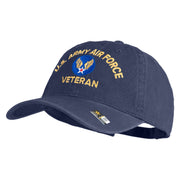 U.S. Army Air Force Embroidered Washed Solid Pigment Dyed Cotton Twill Brass Buckle Cap - Navy OSFM