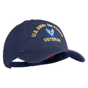 U.S. Army Air Force Embroidered Washed Solid Pigment Dyed Cotton Twill Brass Buckle Cap - Navy OSFM