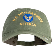 U.S. Army Air Force Embroidered Washed Solid Pigment Dyed Cotton Twill Brass Buckle Cap - Olive OSFM