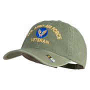 U.S. Army Air Force Embroidered Washed Solid Pigment Dyed Cotton Twill Brass Buckle Cap - Olive OSFM