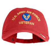 U.S. Army Air Force Embroidered Washed Solid Pigment Dyed Cotton Twill Brass Buckle Cap - Red OSFM